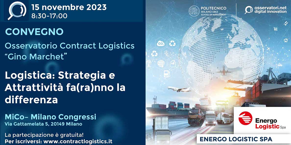 15 novembre 2023 Energo al Convegno dell’Osservatorio Contract Logistics